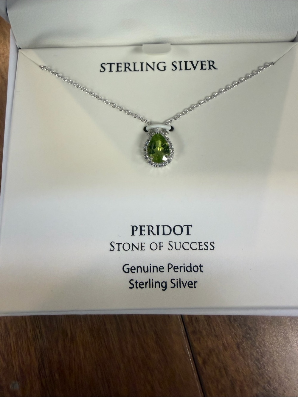 Macy's Sterling Silver Peridot Teardrop Necklace - Green